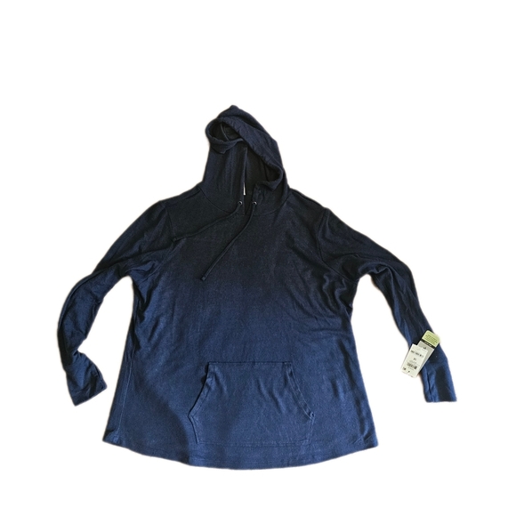 Ideology Womens Knit Hoodie Blue Size 1X - Picture 2 of 2